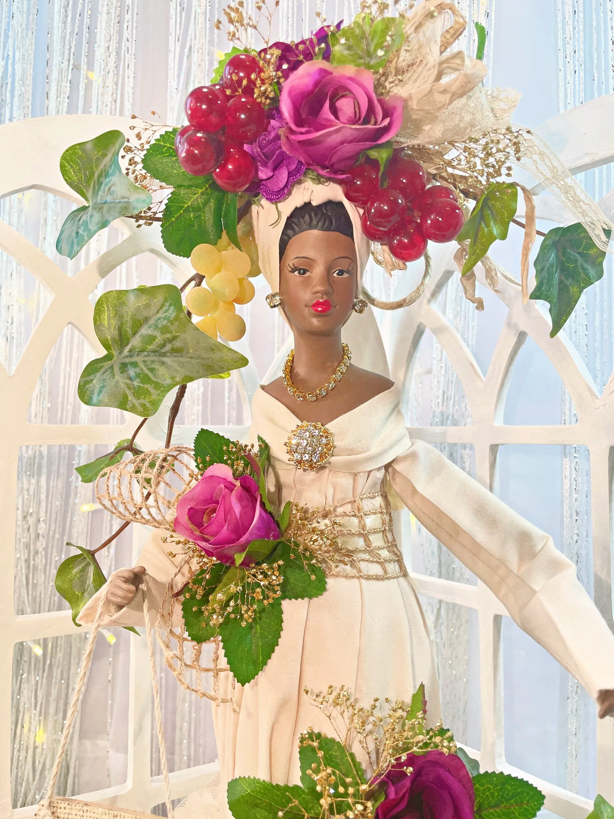 Fruit Of The Spirit Black Collectible Art Doll, Scripture Art Decor, African American Inspirational Gift For Her For Mothers Day, OOAK Art