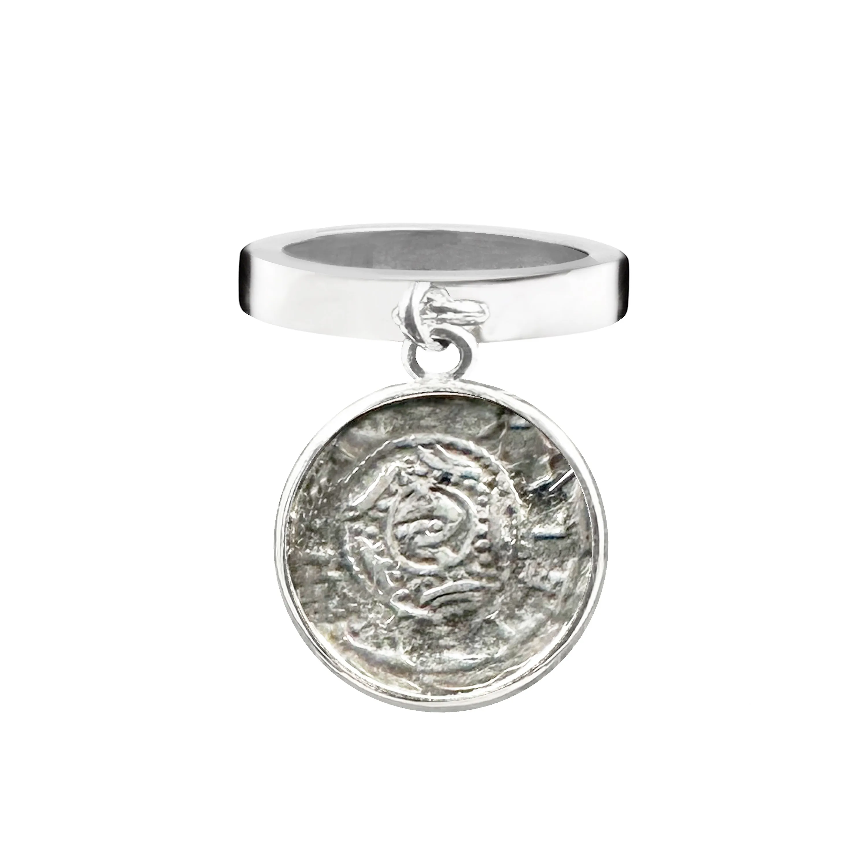 GOD APOLLO Authentic Ancient Roman Coin 127 BC Silver Ring