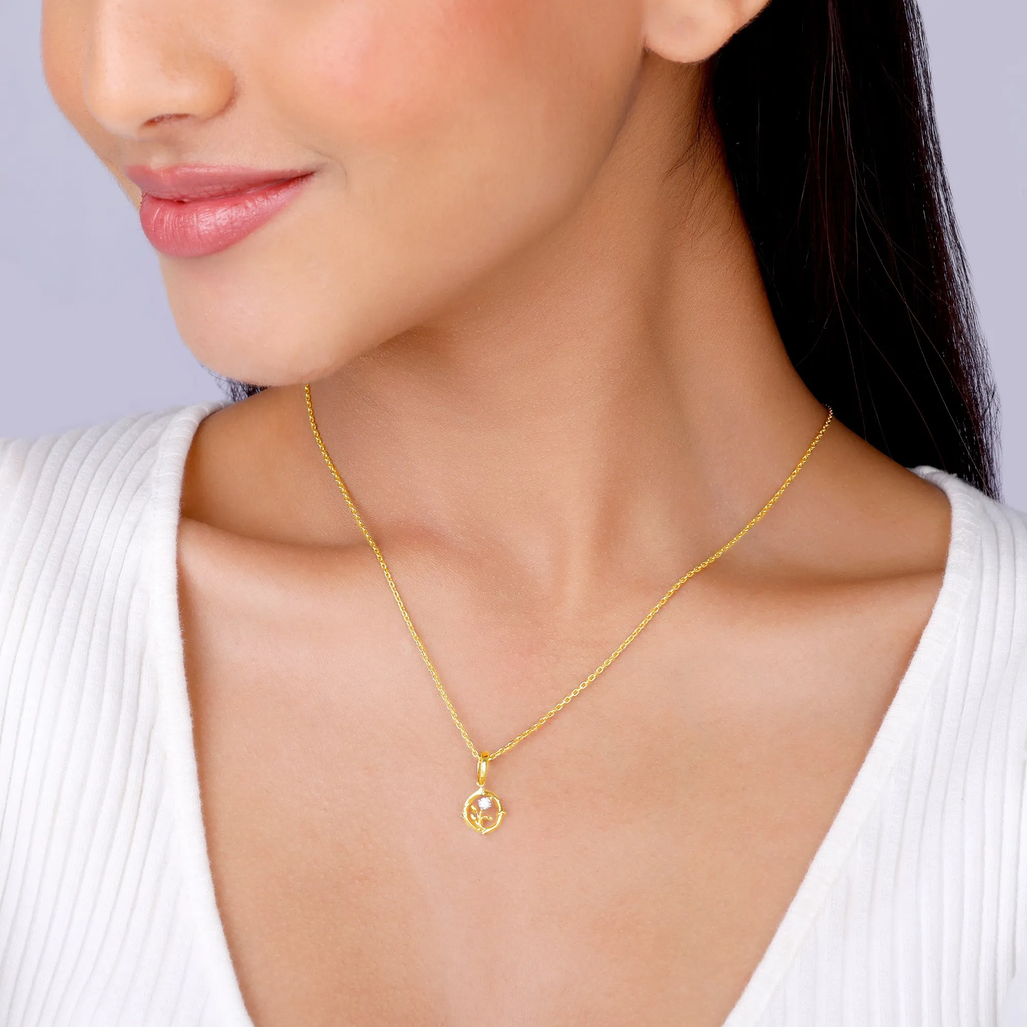 Gold Blooms of Joy Diamond Pendant