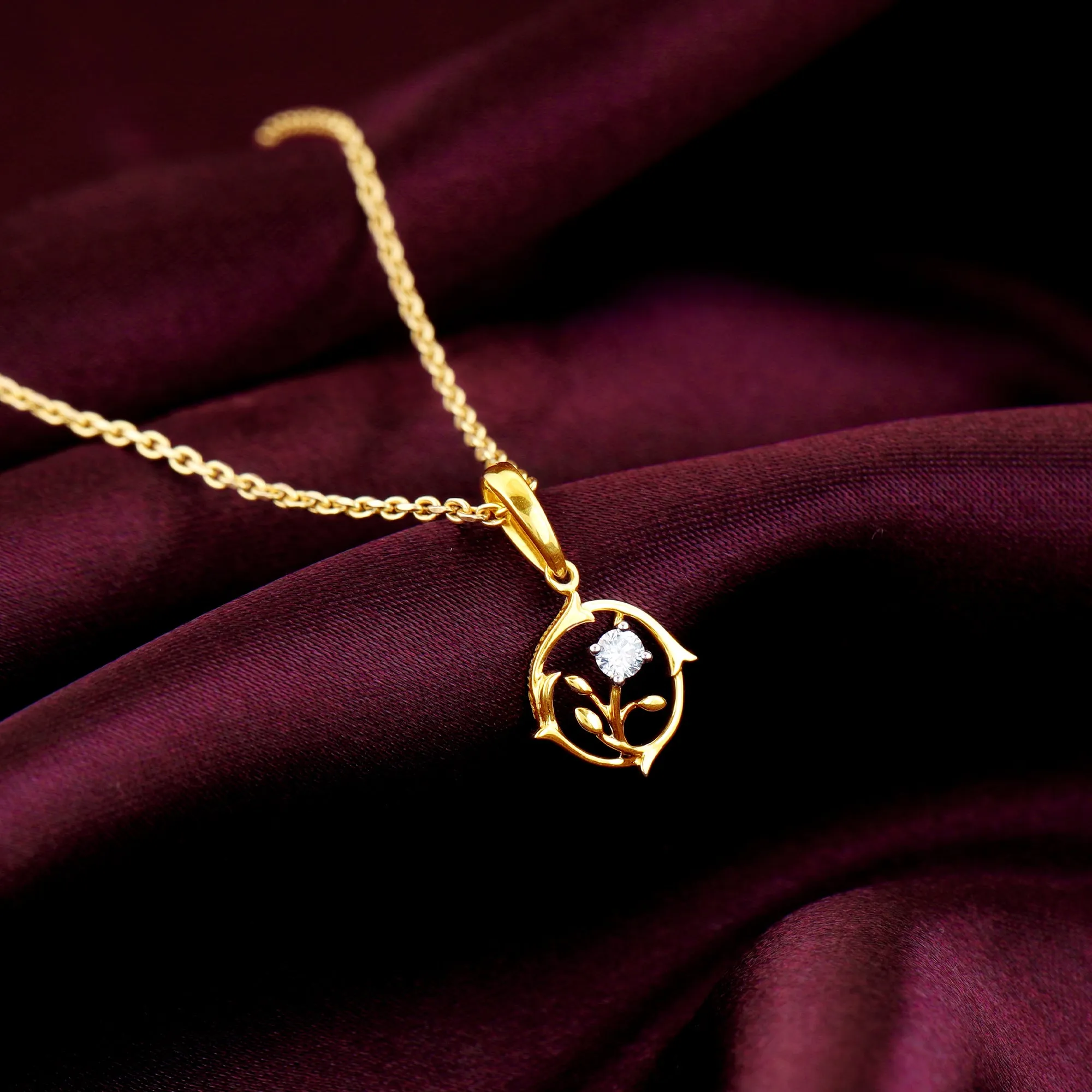 Gold Blooms of Joy Diamond Pendant