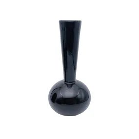 Gourd Black Glass Vase 36cm