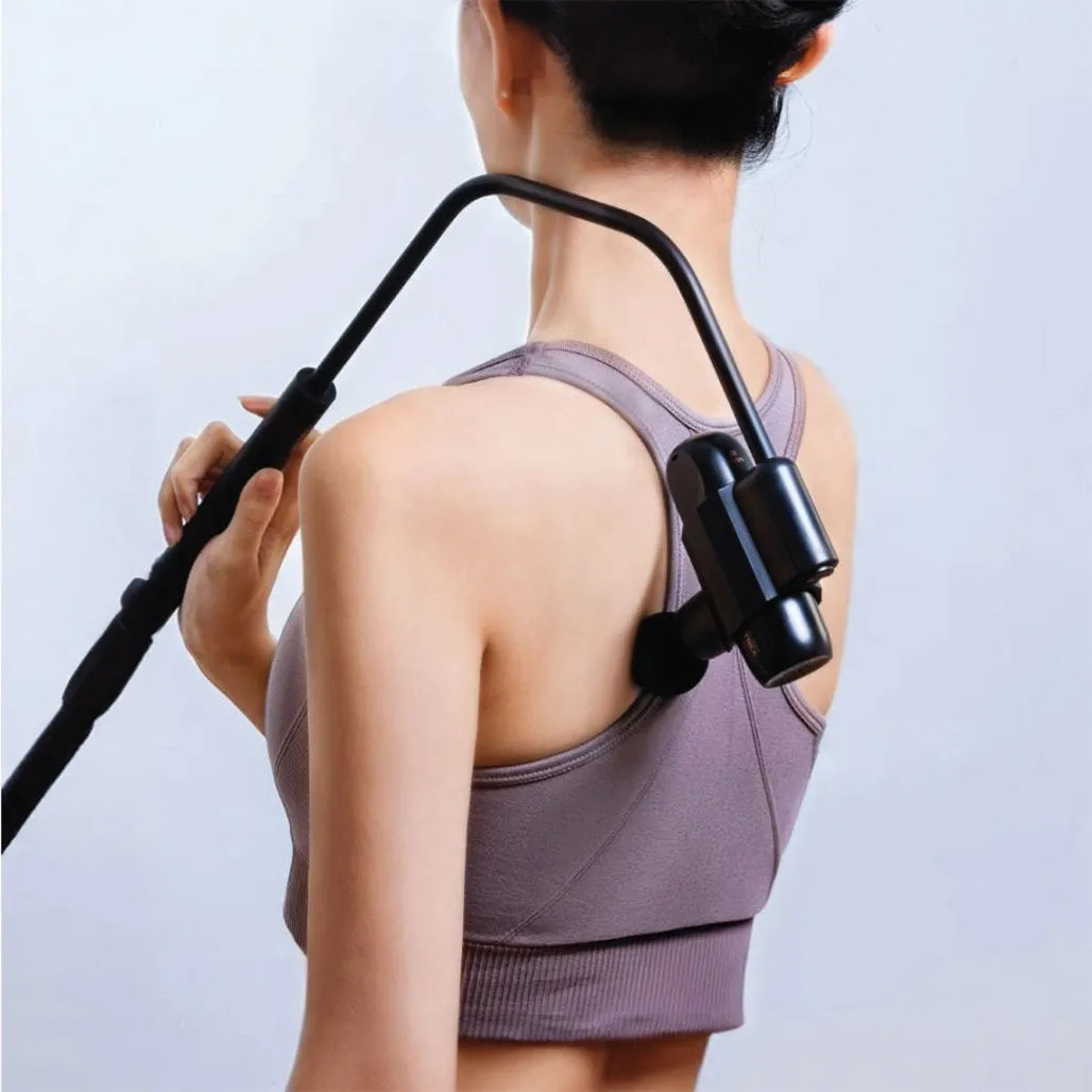 Green Lion Long Handle Massage Gun - Black | Deep Tissue Percussion Massager for Muscle Recovery & Pain Relief