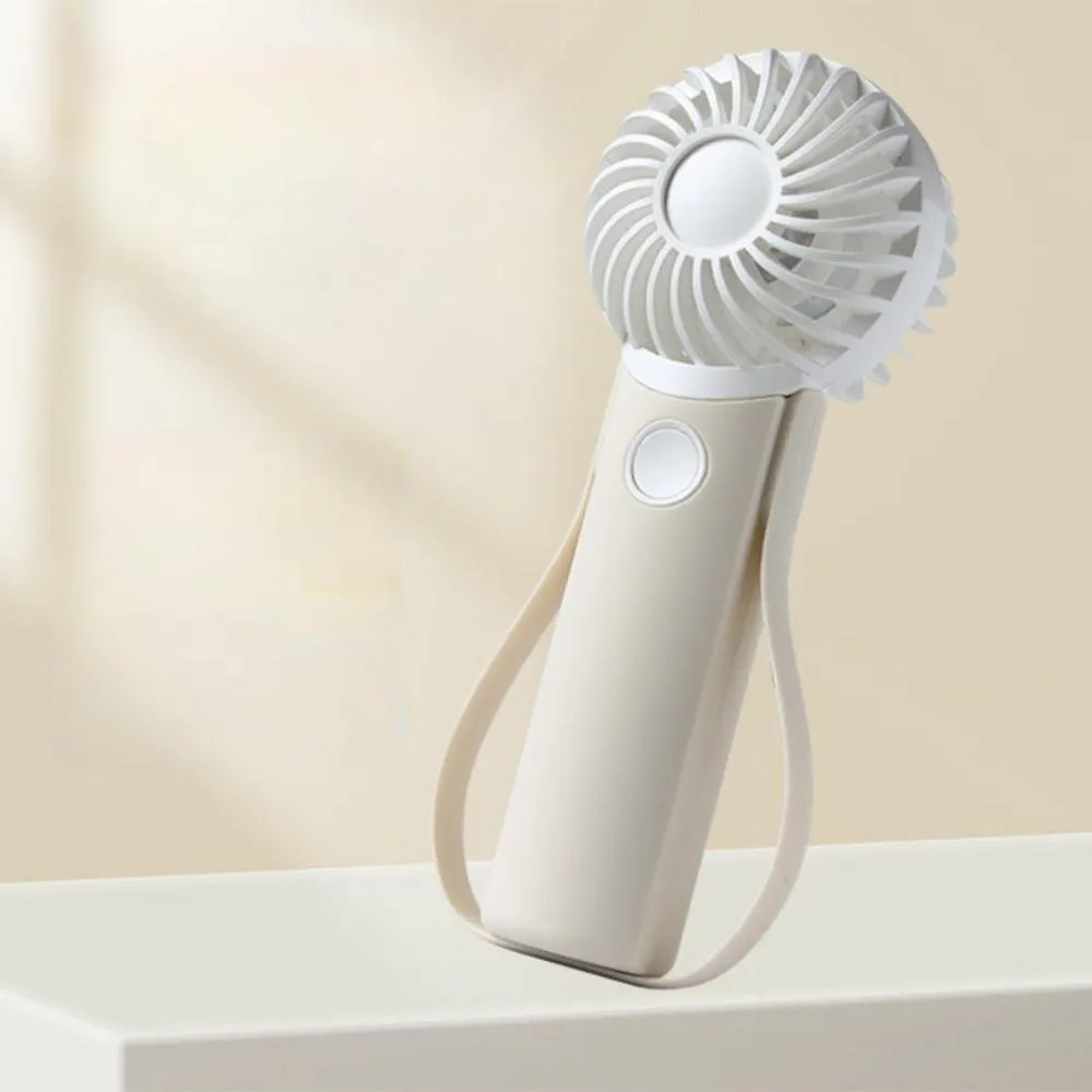 Handheld Fan Portable Silicone Handle Fixed Neck Mini