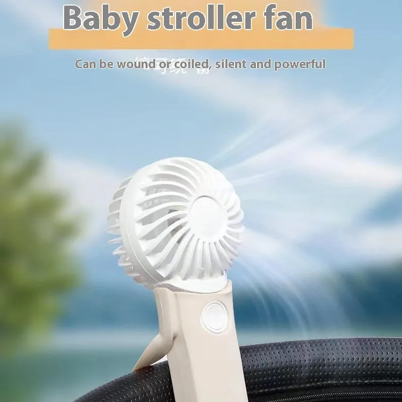 Handheld Fan Portable Silicone Handle Fixed Neck Mini