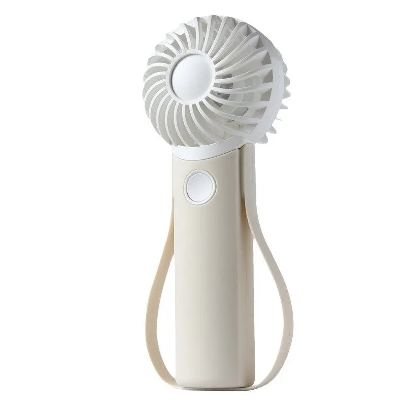 Handheld Fan Portable Silicone Handle Fixed Neck Mini