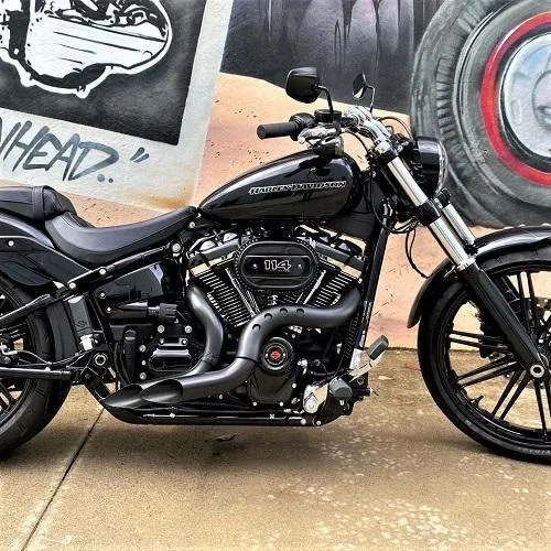 HARLEY EVO, BIG TWIN CAM EXHAUST KUTBAK KIT CERAMIC BLACK WITH BLACK HEATSHIELDS