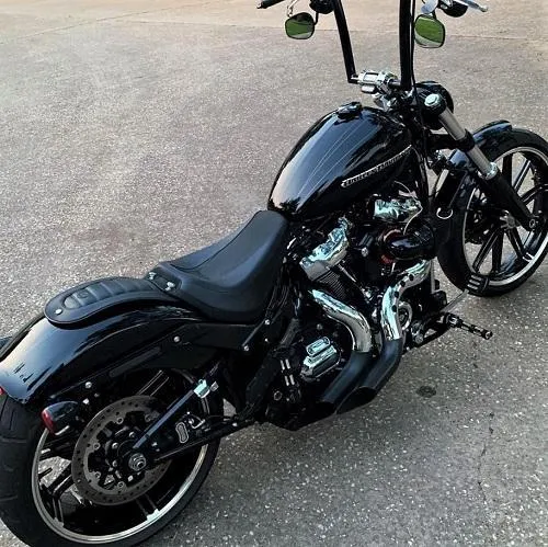 HARLEY EVO, BIG TWIN CAM EXHAUST KUTBAK KIT CERAMIC BLACK WITH CHROME HEATSHIELDS