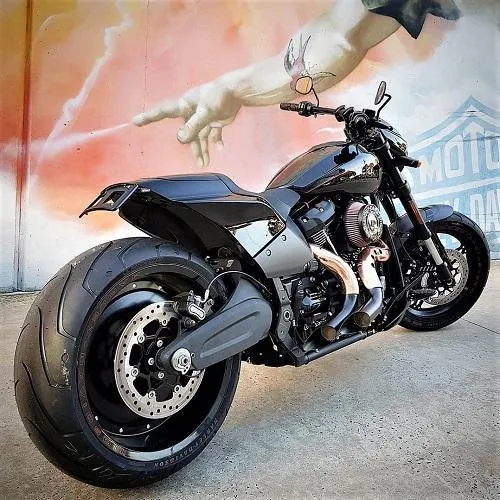 HARLEY EVO, BIG TWIN CAM EXHAUST KUTBAK KIT  CERAMIC BLACK  WITH COPPER HEATSHIELDS