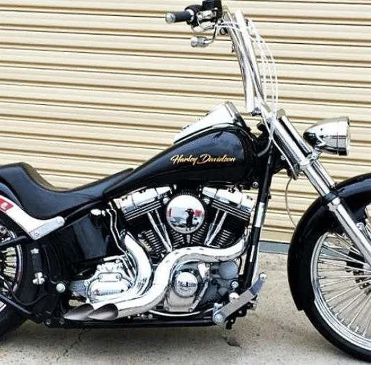 HARLEY EVO, BIG TWIN CAM EXHAUST KUTBAK KIT SHOW CHROME WITH SHOW CHROME  HEATSHIELDS