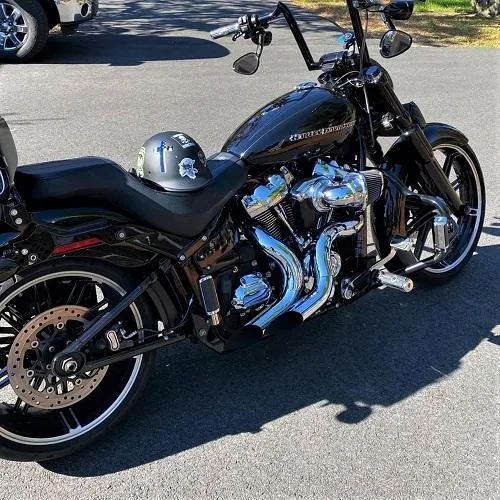 HARLEY EVO, BIG TWIN CAM EXHAUST KUTBAK KIT SHOW CHROME WITH SHOW CHROME  HEATSHIELDS