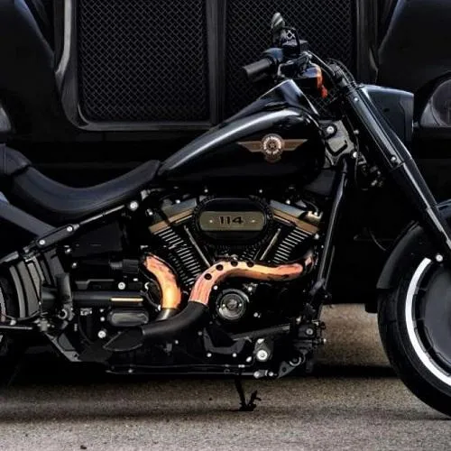 HARLEY MILWAUKEE 8 EXHAUST BLOW PERFORMANCE KUTBAK KIT CERAMIC BLACK WITH COPPER HEATSHIELDS