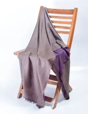 Indigo Grey Handwoven Reversible Cashmere Pashmina Stole