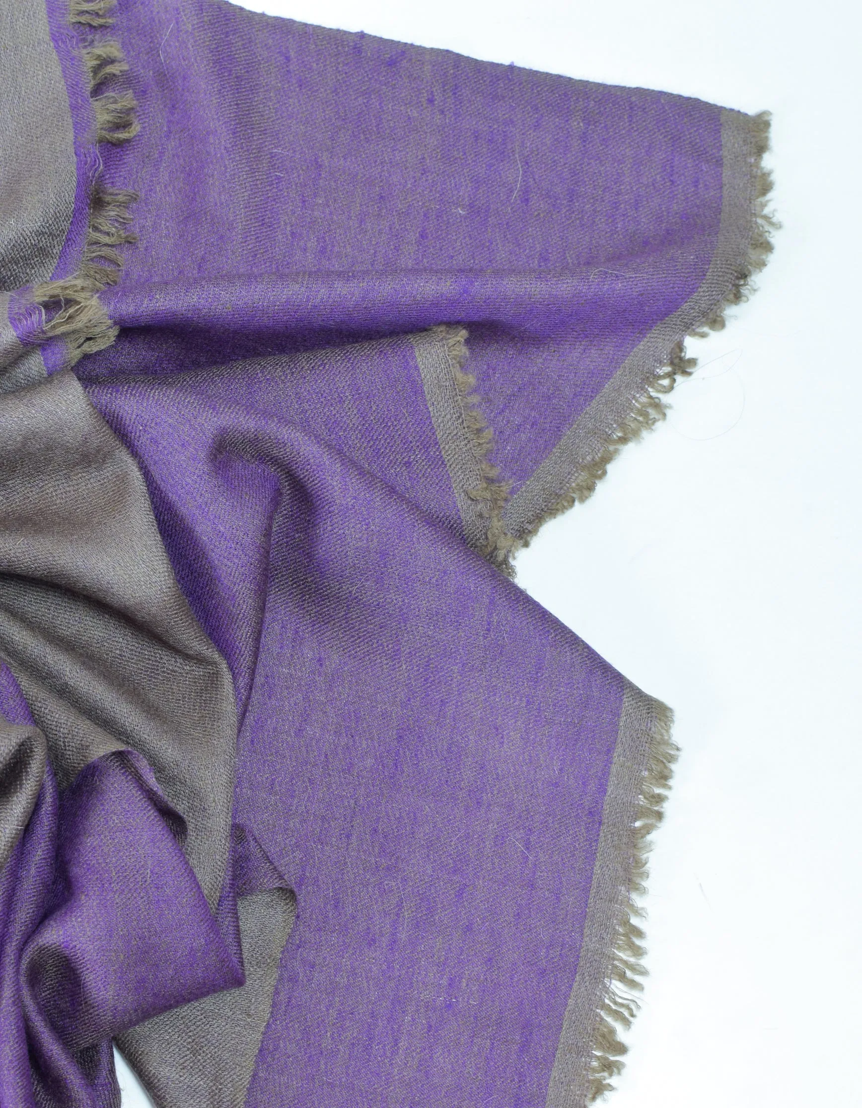Indigo Grey Handwoven Reversible Cashmere Pashmina Stole