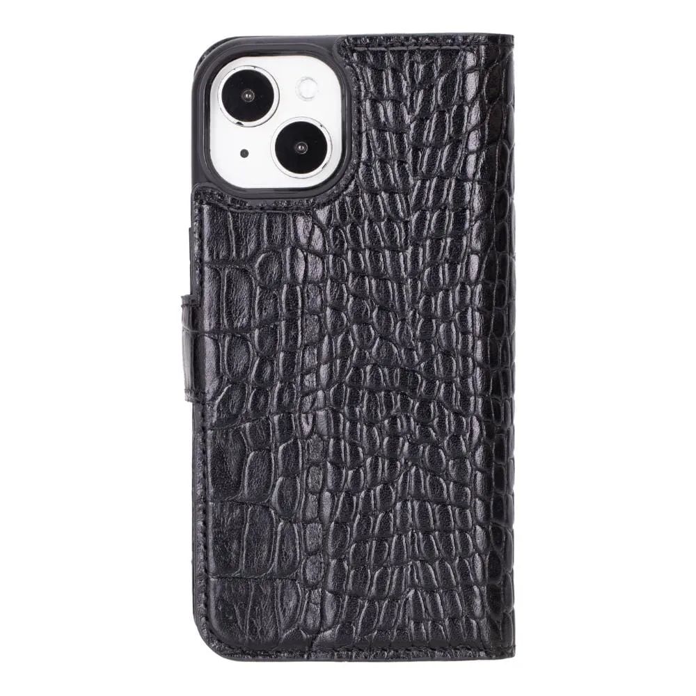 iPhone 15 Case in Leather With RFID - Black Croc