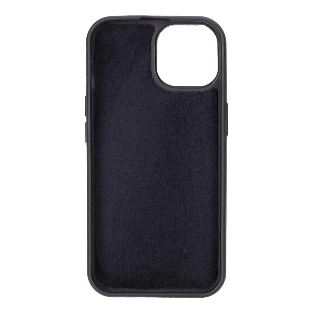 iPhone 15 Case in Leather With RFID - Black Croc