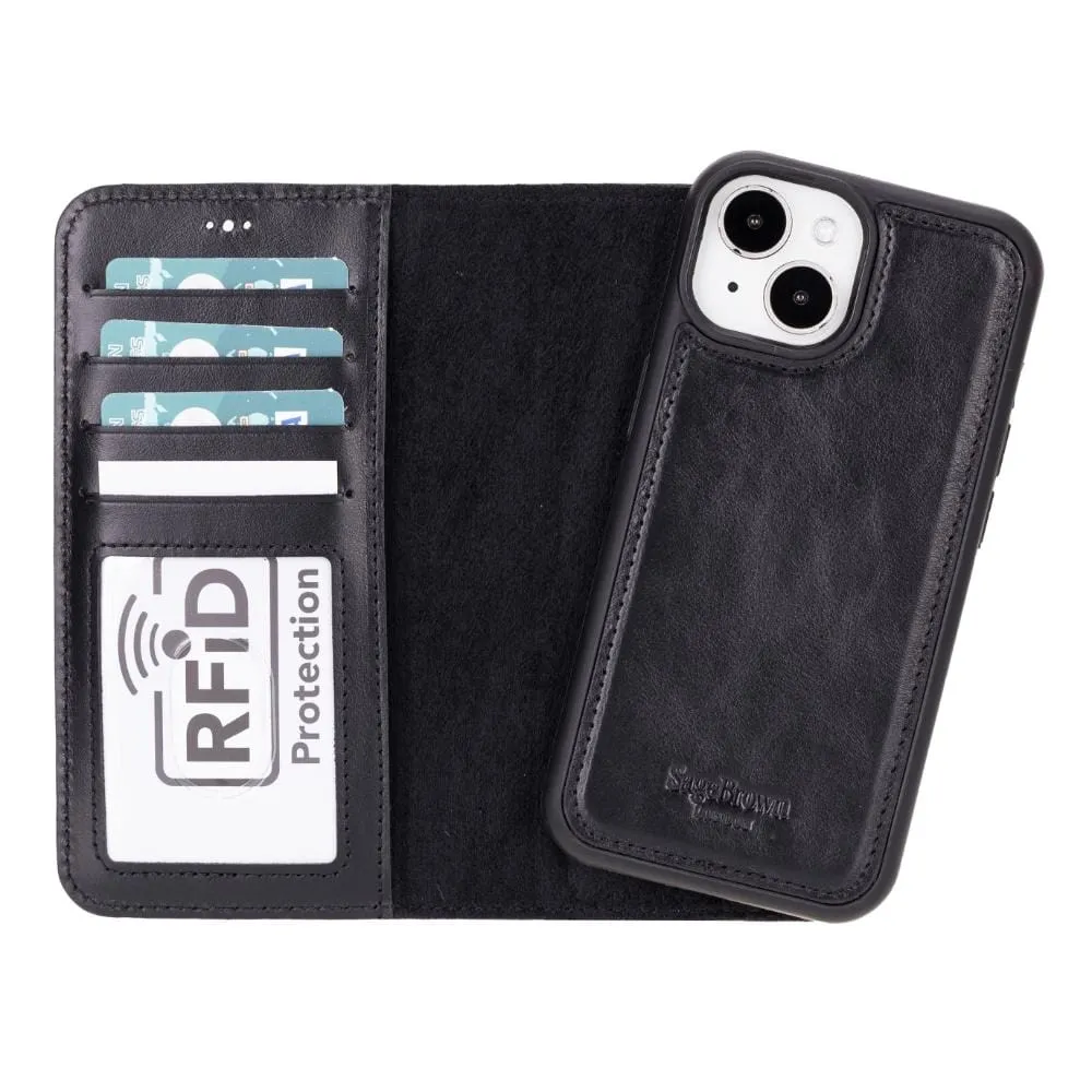 iPhone 15 Case in Leather With RFID - Black