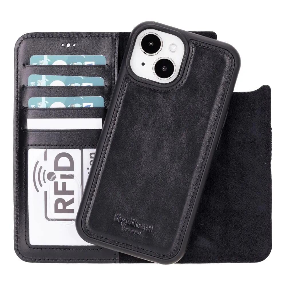 iPhone 15 Case in Leather With RFID - Black