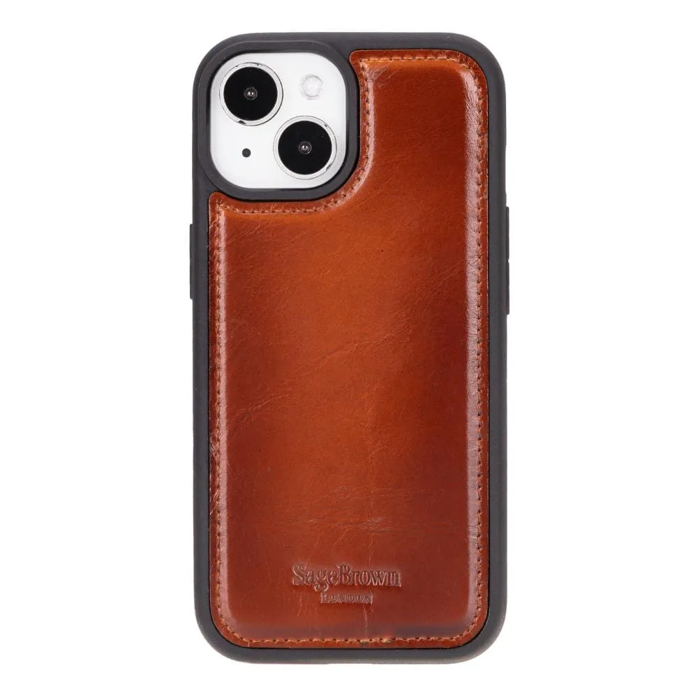 iPhone 15 Case in Leather With RFID - Burnished Tan