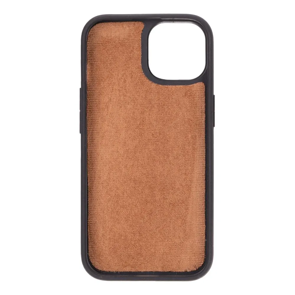 iPhone 15 Case in Leather With RFID - Burnished Tan
