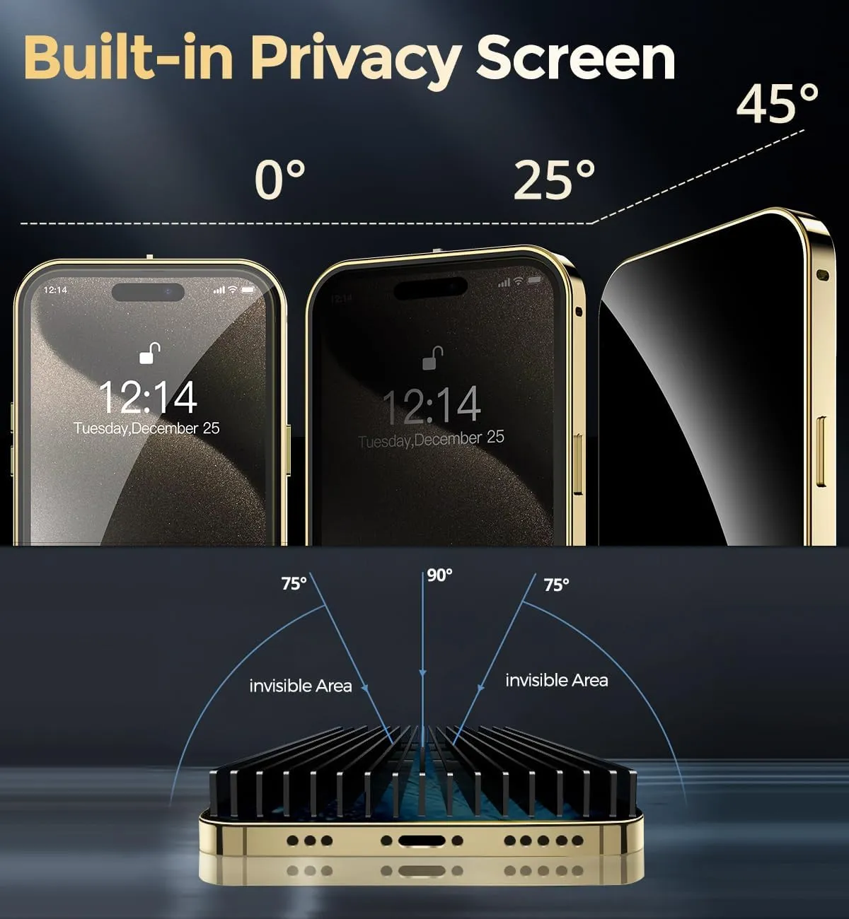 iPhone 15 Pro Full Body Metal Bumper Cover Magnetic Privacy Case