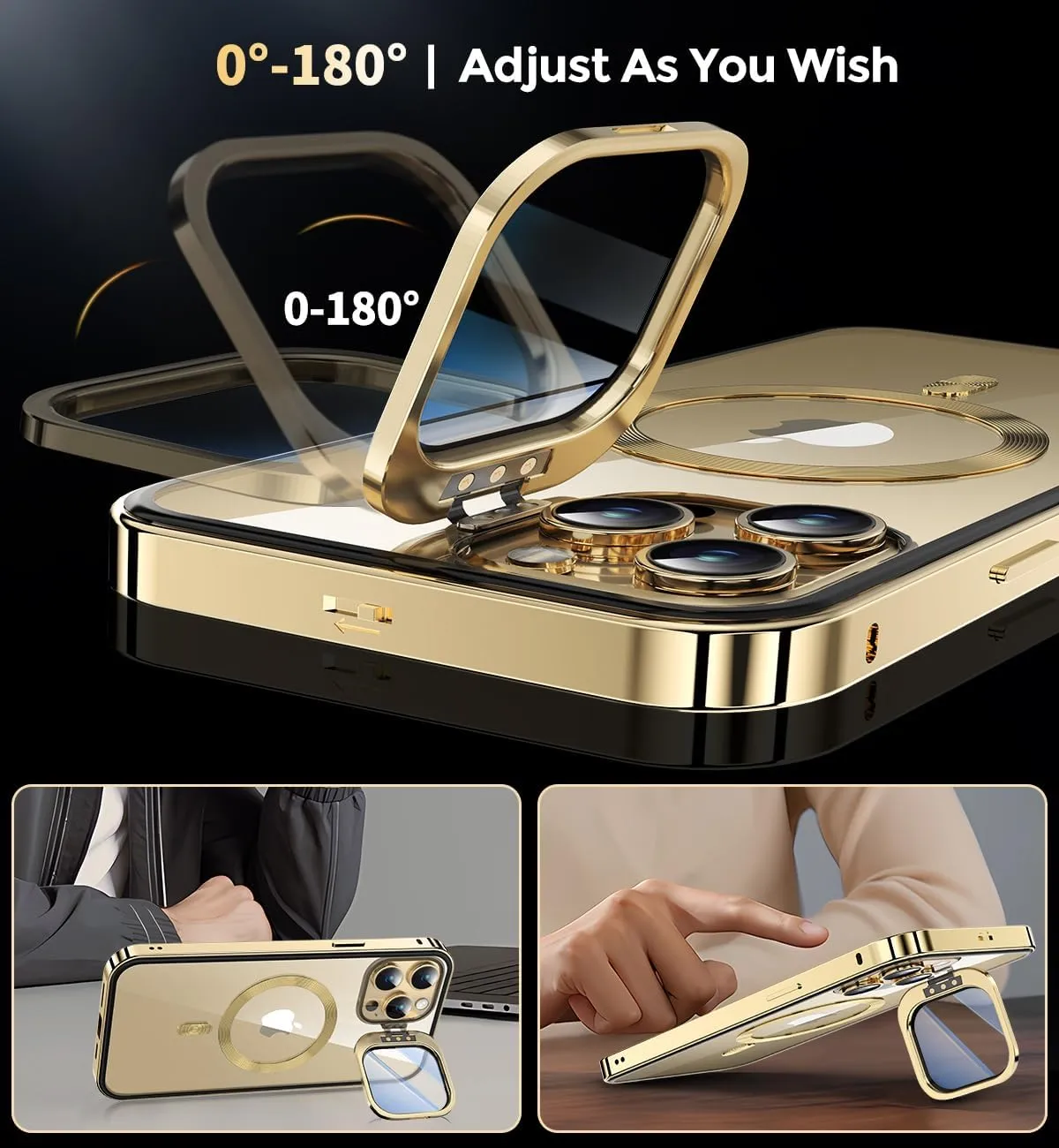 iPhone 15 Pro Full Body Metal Bumper Cover Magnetic Privacy Case