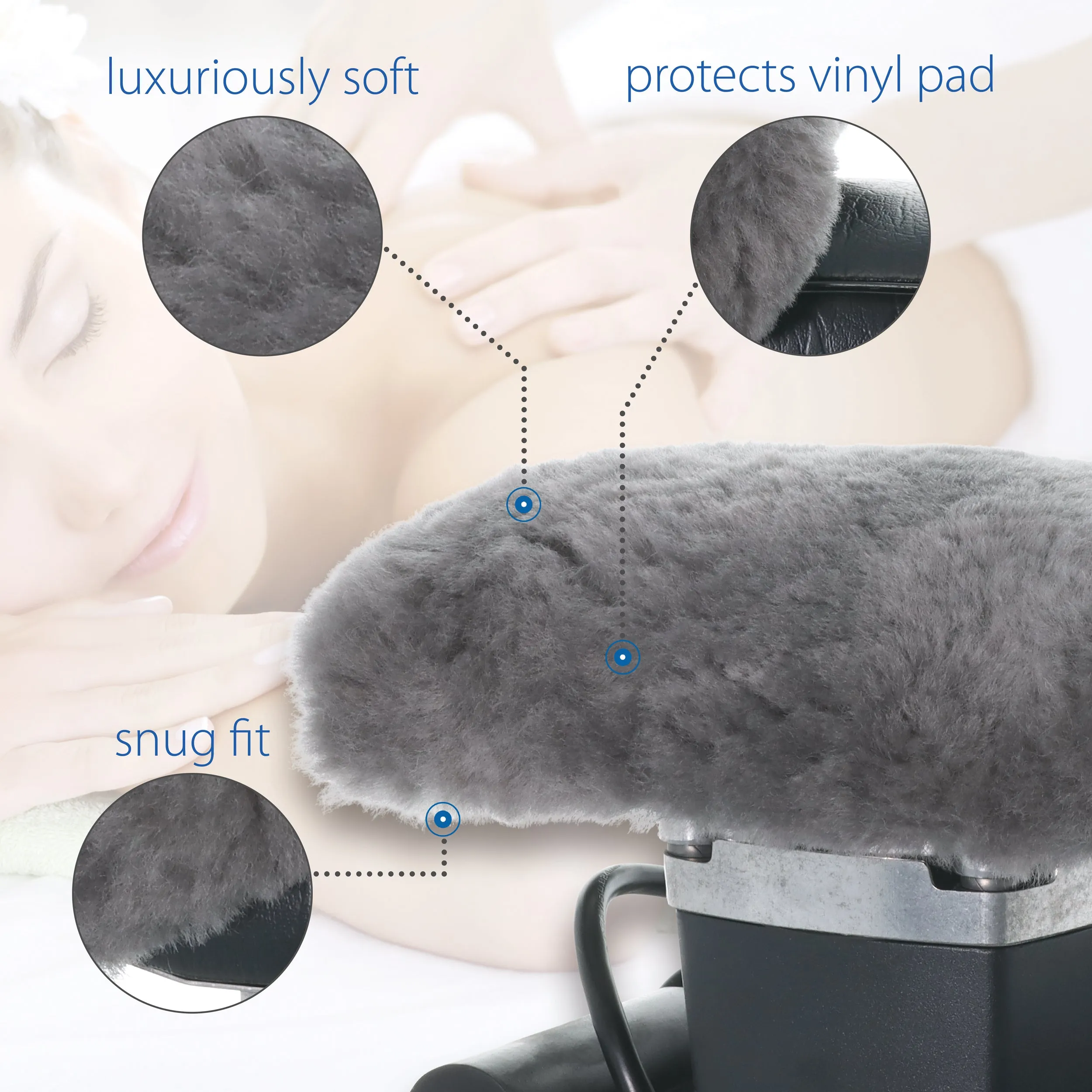 Jeanie Rub Massager & Sheepskin Pad Cover Combo