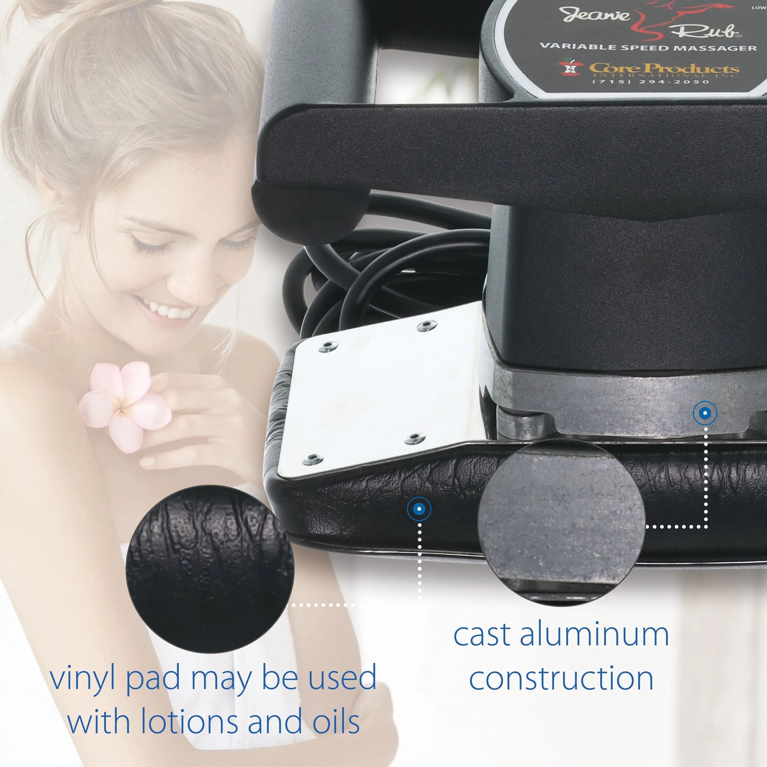 Jeanie Rub Massager & Sheepskin Pad Cover Combo