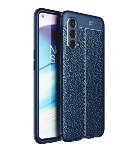 Leather Armor TPU Series Shockproof Armor Back Cover for OnePlus Nord CE 5G, 6.43 inch, Blue