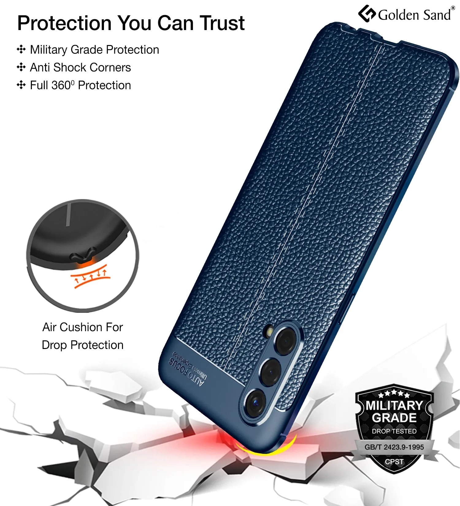 Leather Armor TPU Series Shockproof Armor Back Cover for OnePlus Nord CE 5G, 6.43 inch, Blue