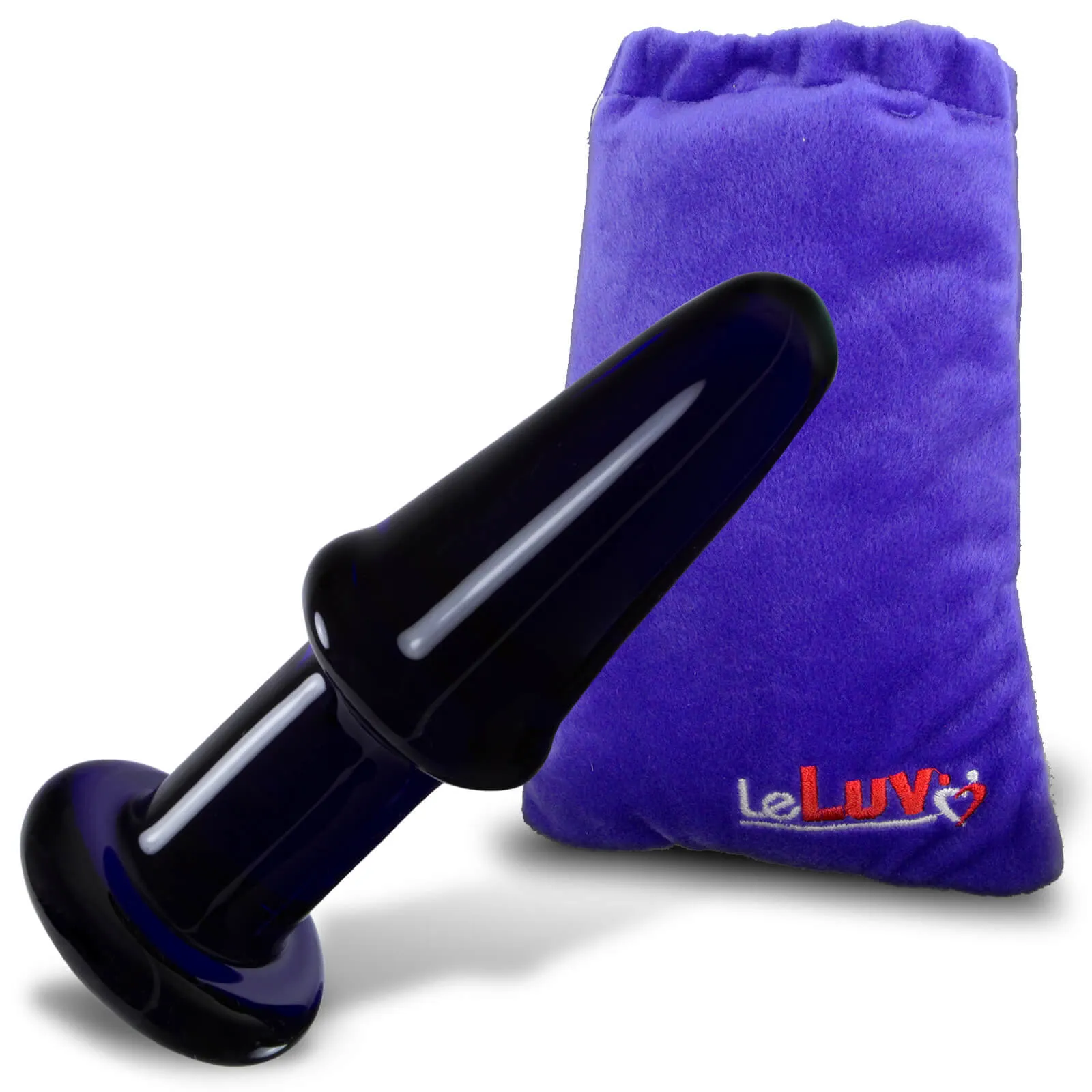 LeLuv Bundle - 5 Borosilicate Glass Cobalt Blue Dildos Wands Butt Plugs Sexy Gift Massagers Toys