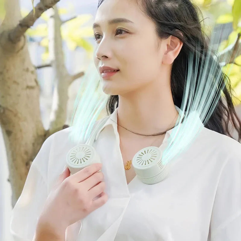 Low Noise Wearable Portable Bladeless Around the Neck Fan