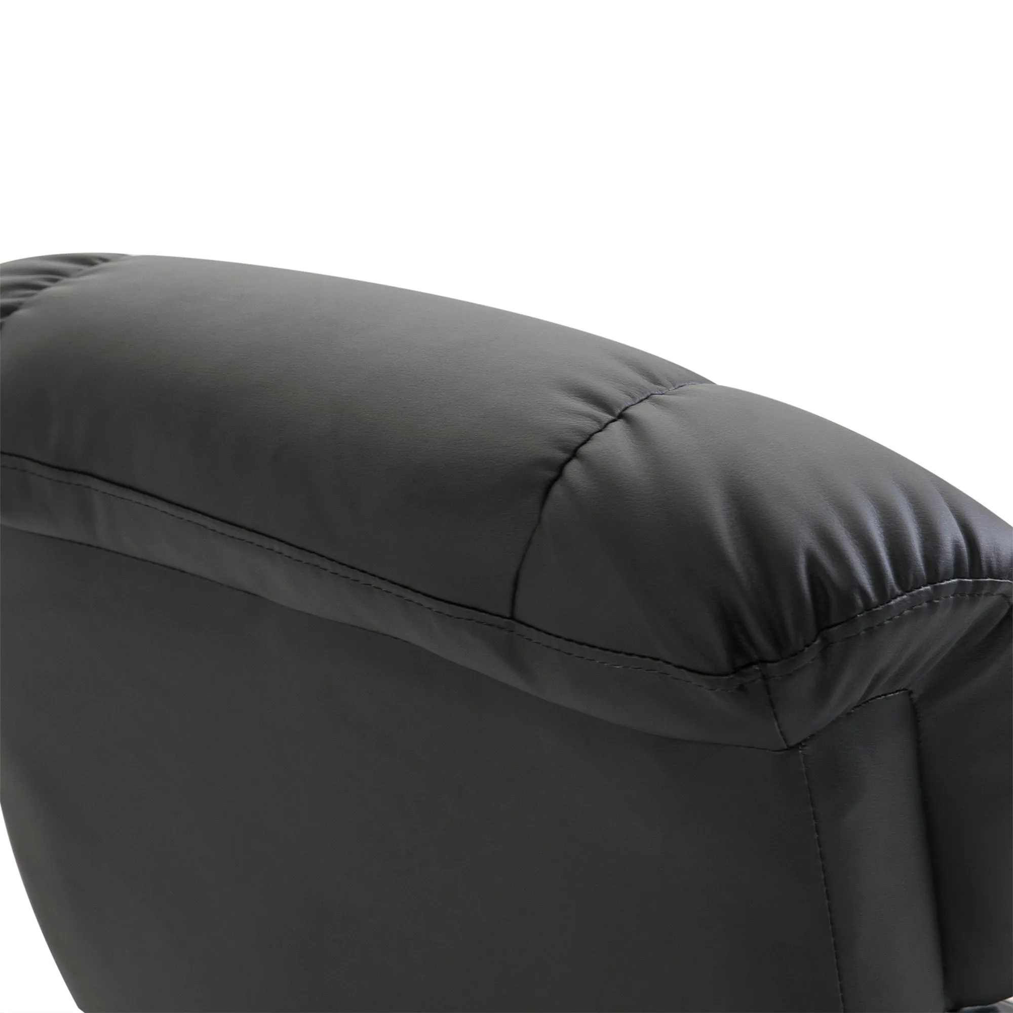 Luxury Faux leather Chair Recliner Electric Massage Chair Sofa 10 Massager with Foot Stool Black Faux Leather, Footrest