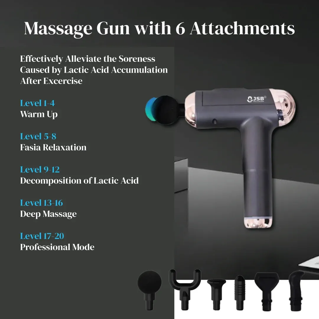Massage Gun for Gym Pain Relief Percussion Massager Electric Deep Tissue Wireless Rechargeable Full Body Massager JSB HF114