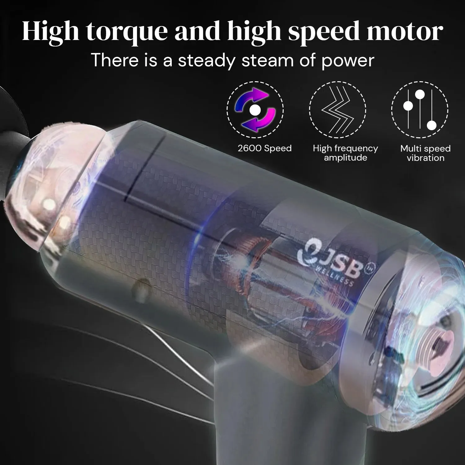Massage Gun for Gym Pain Relief Percussion Massager Electric Deep Tissue Wireless Rechargeable Full Body Massager JSB HF114