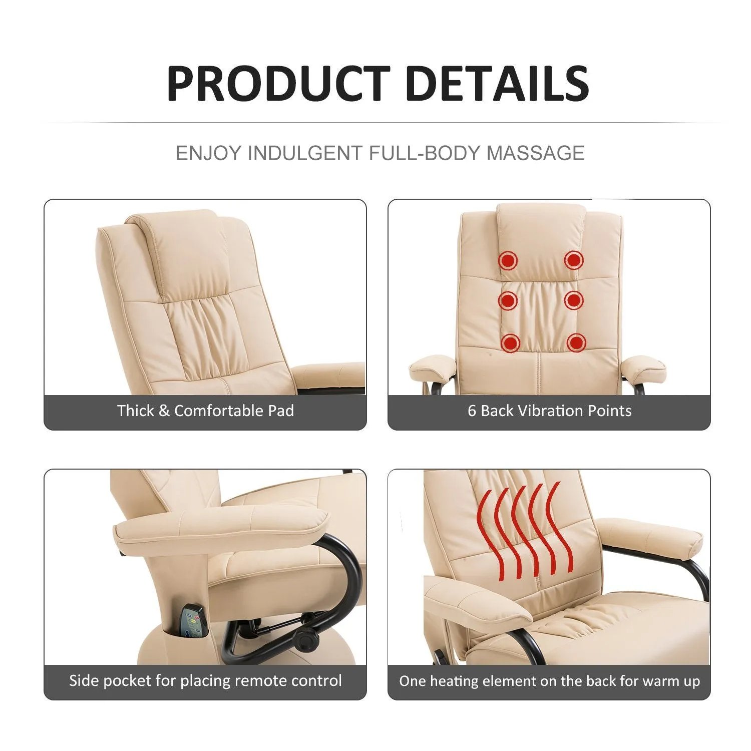 Massage Recliner Chair With Ottoman Set