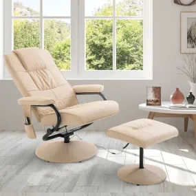 Massage Recliner Chair With Ottoman Set
