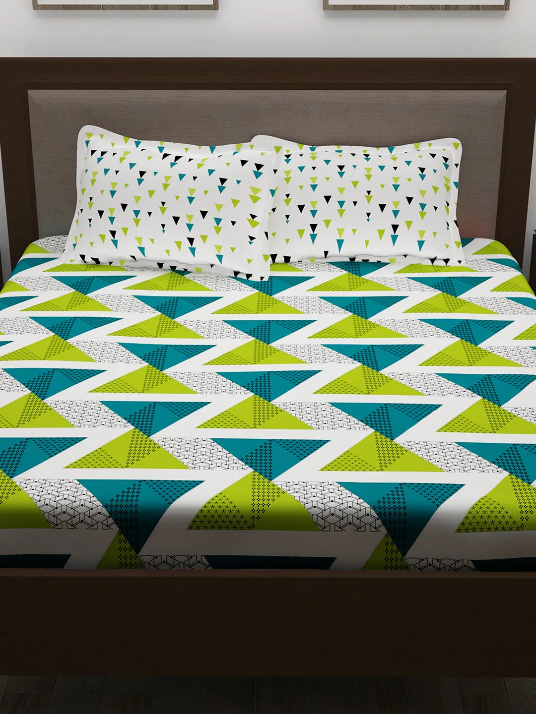 Metro 186 TC 100% Teal Blue Double Bedsheet