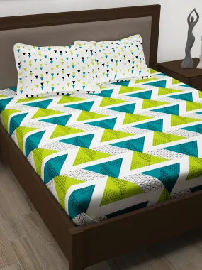 Metro 186 TC 100% Teal Blue Double Bedsheet