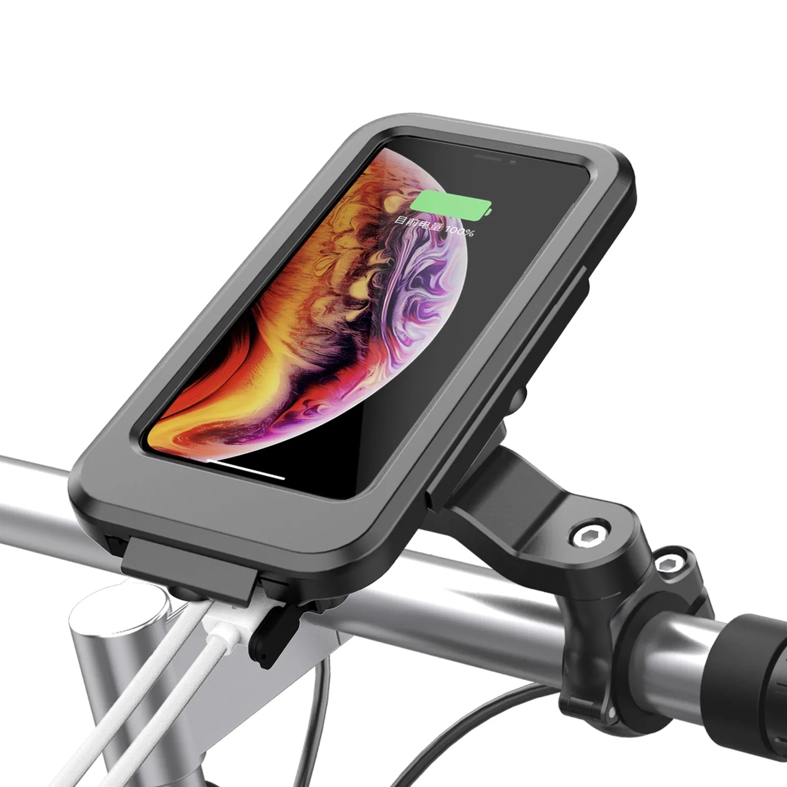 Motorcycle Bicycle Handlebar Phone Holder Wireless Charger