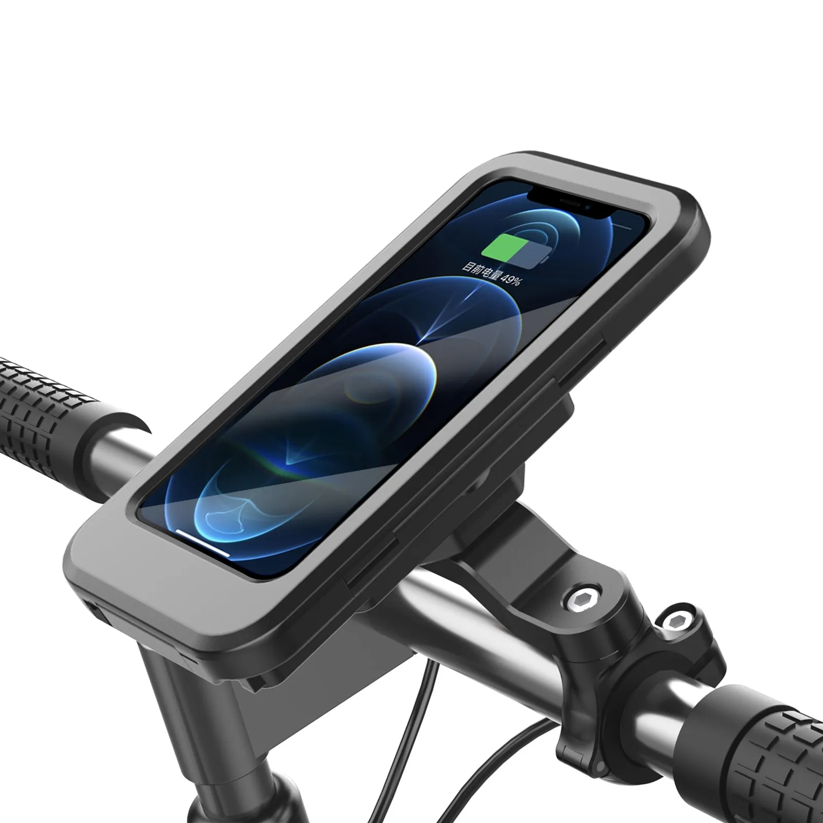 Motorcycle Bicycle Handlebar Phone Holder Wireless Charger