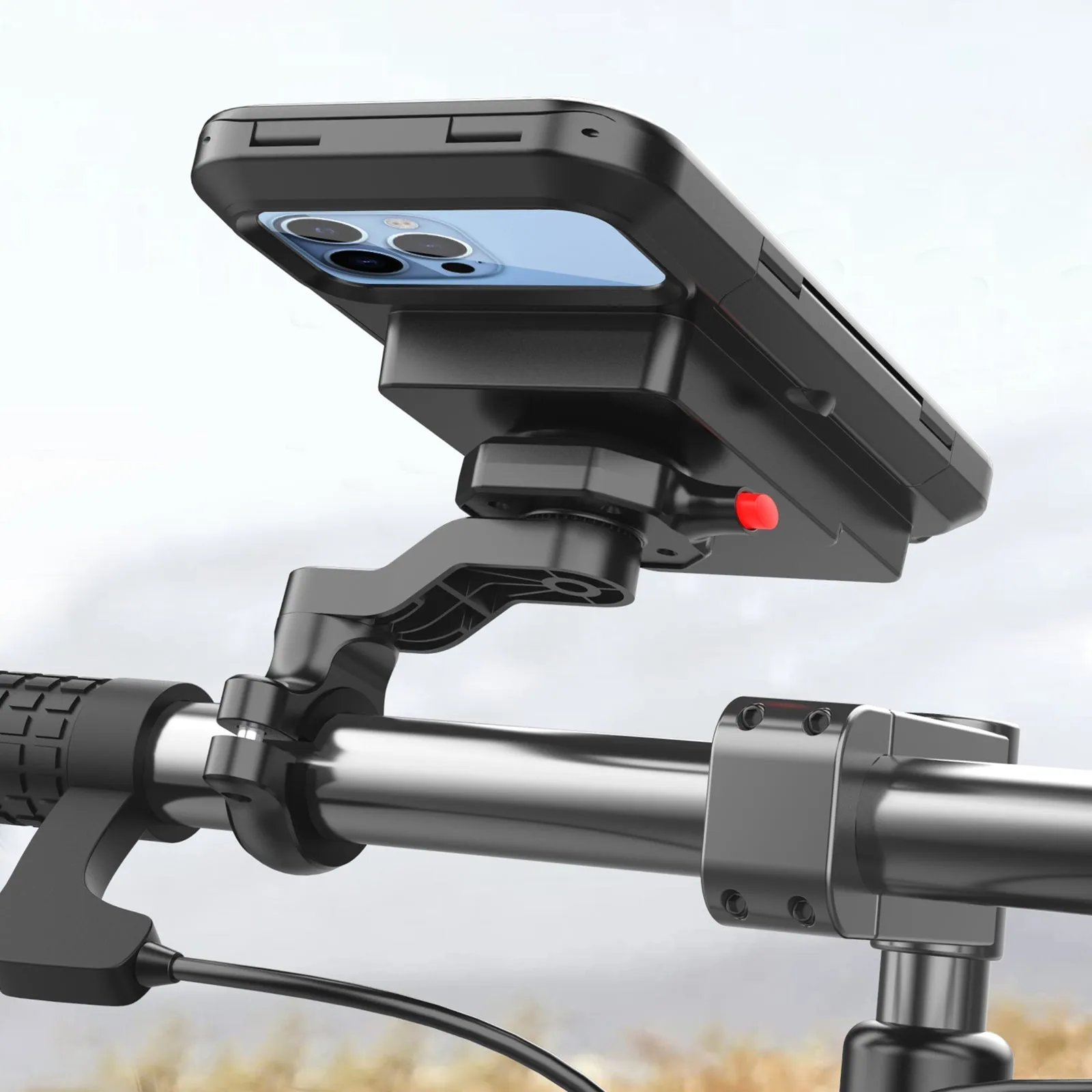 Motorcycle Bicycle Handlebar Phone Holder Wireless Charger