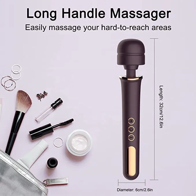 New sealed Electric Massager with 10 Modes, MANFLY Rechargeable Handheld Back Massager (Purple)