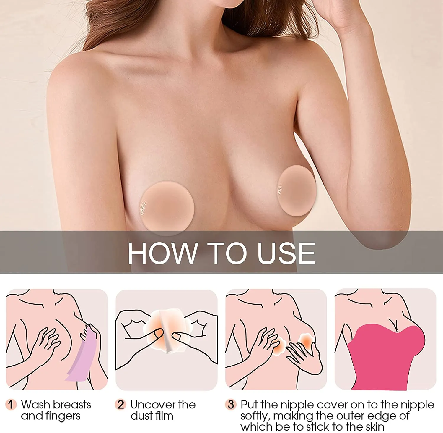 Nipples Cover Self Adhesive Reusable ( 2 pairs )
