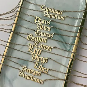Old English Zodiac Collier