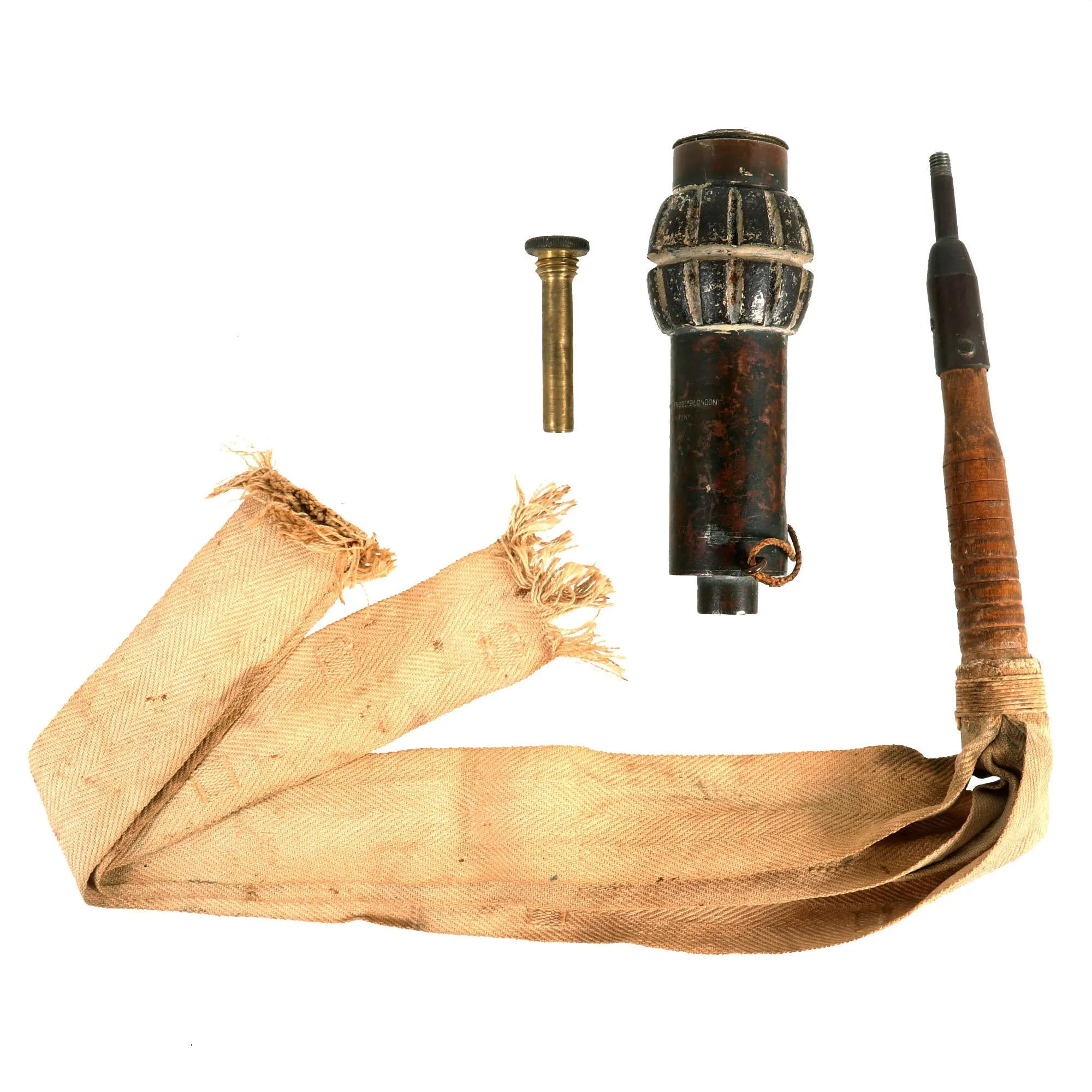 Original  British WWI Inert Hales (“Mexican”) Pattern No. 2 Percussion Cap Fragmentation Hand / Rifle Grenade