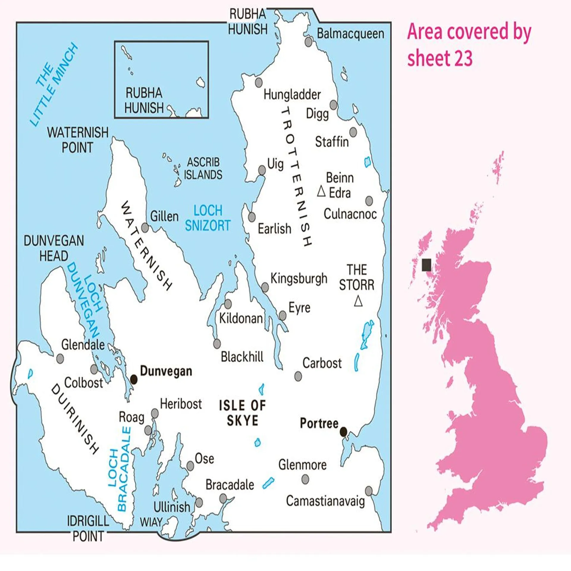 OS Landranger Map - Sheet 23/North Skye