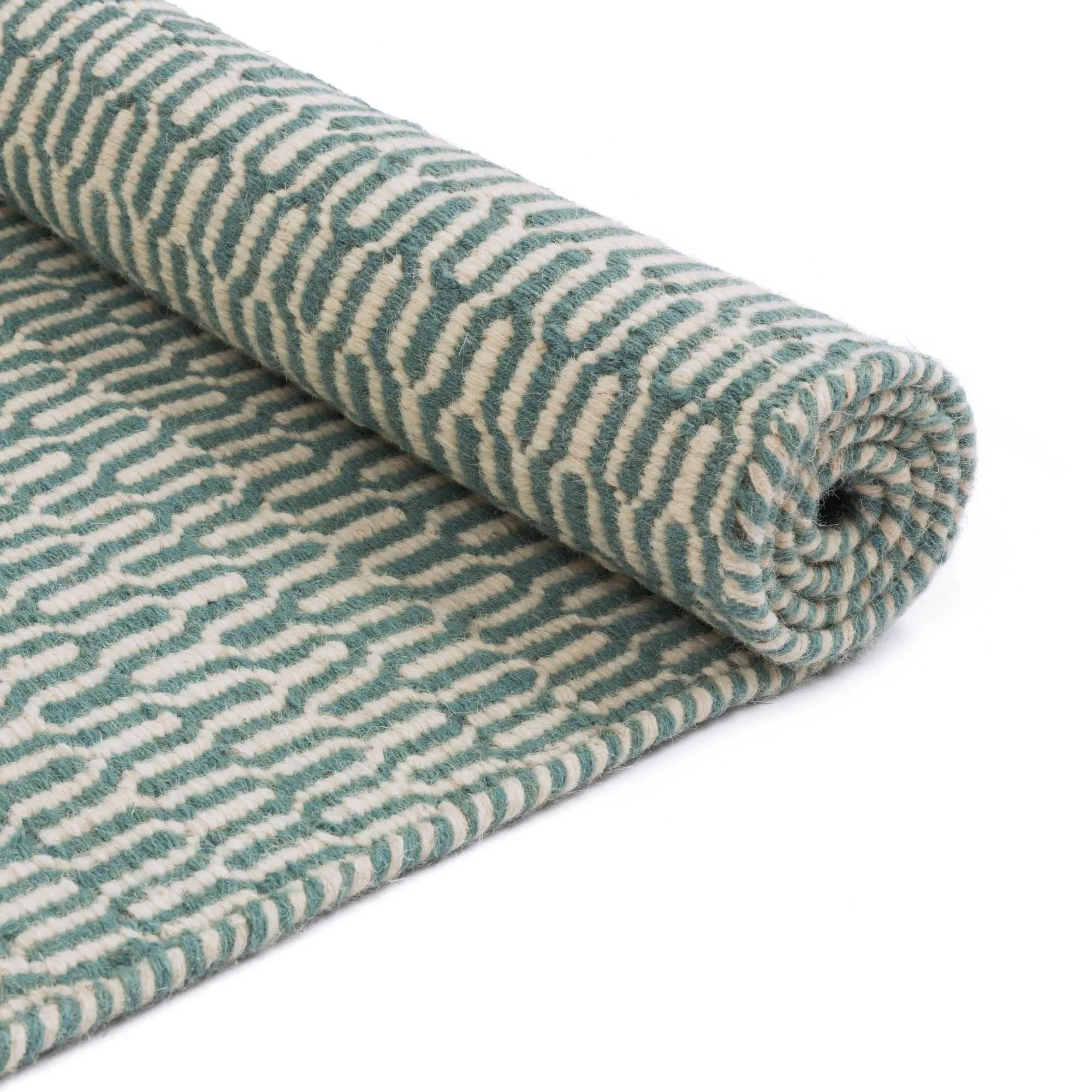 Overod Rug [Turquoise/Off-white]