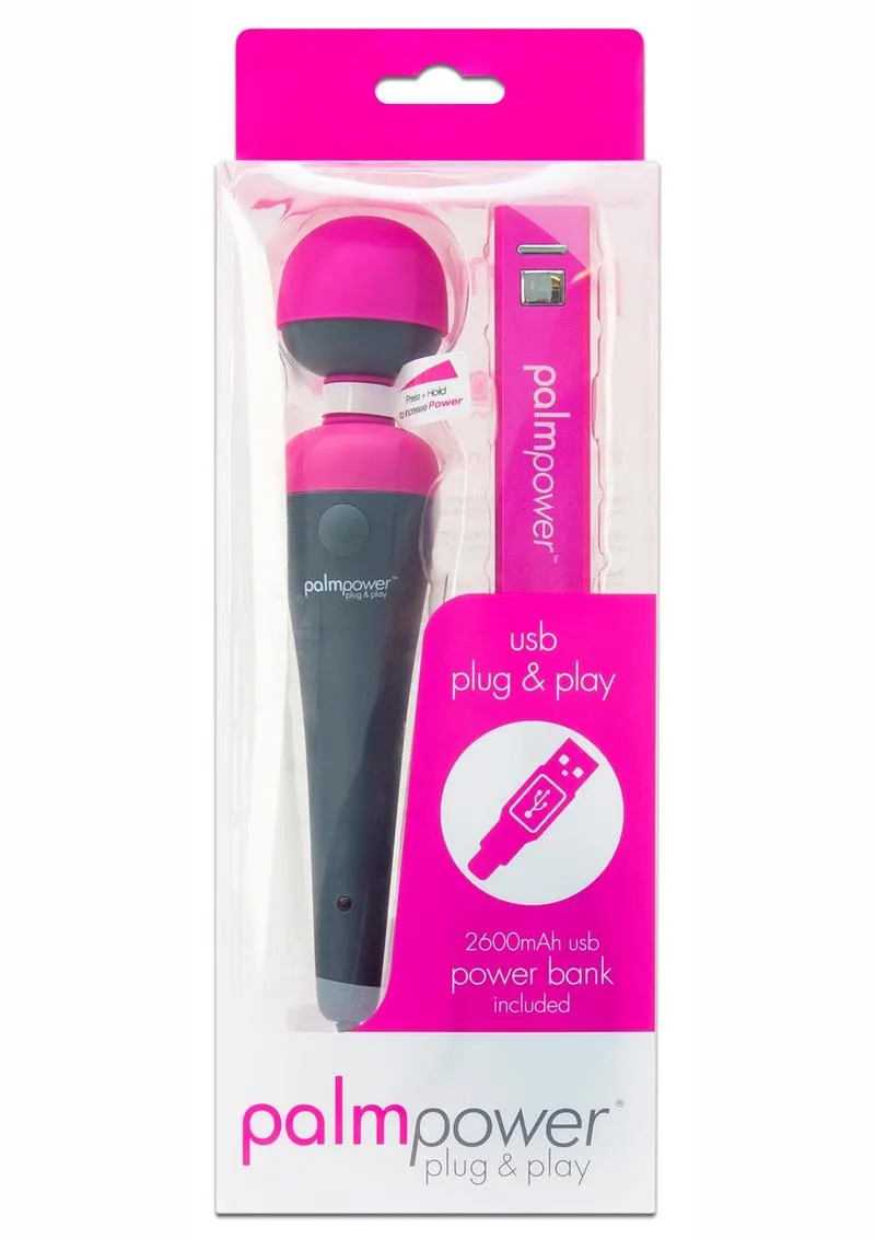 Palmpower Plug and Play Rechargeable Silicone Wand Massager