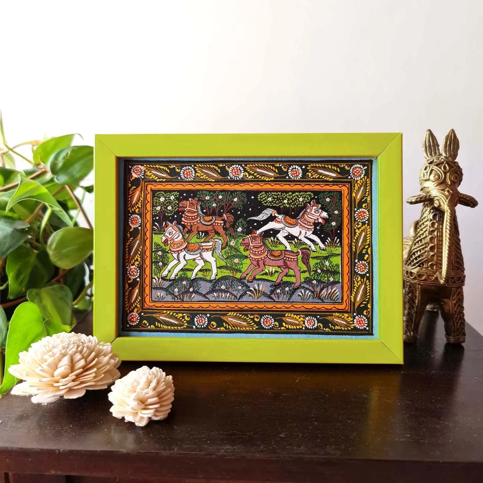 Pattachitra Ashwa Noir Painting (S)