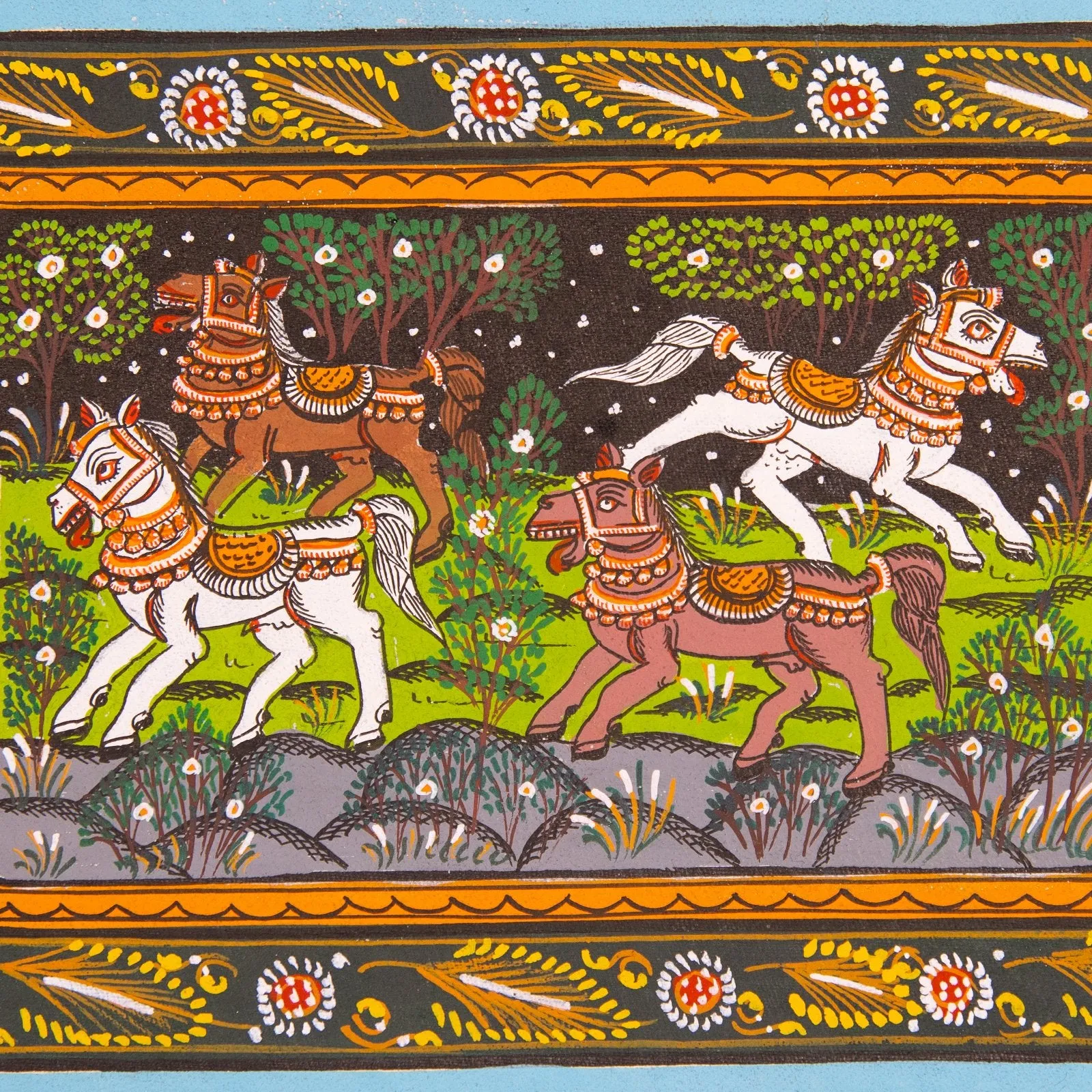 Pattachitra Ashwa Noir Painting (S)